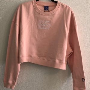 New Monat pink sweater top size xl says we are modern nature